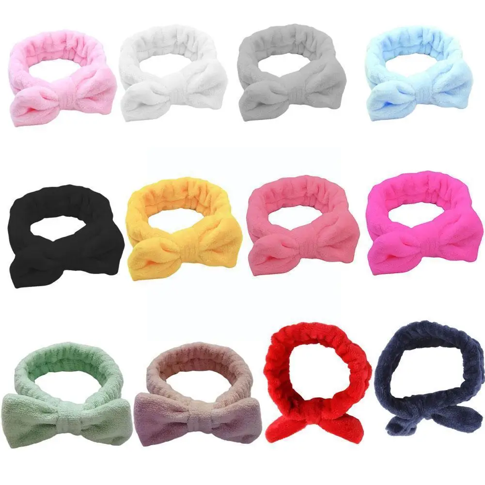 

Bath Photo Prop Hair Accessories Women Girls Cute Coral Wash Elastic Ears Face Soft Comfortable Headbands Fleece F5b0