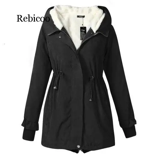 

Hooded Women Winter Fur Parkas Female Adjustable Waist Long Coats Outwear Plus Size Casual Warm Female Jackets Coats