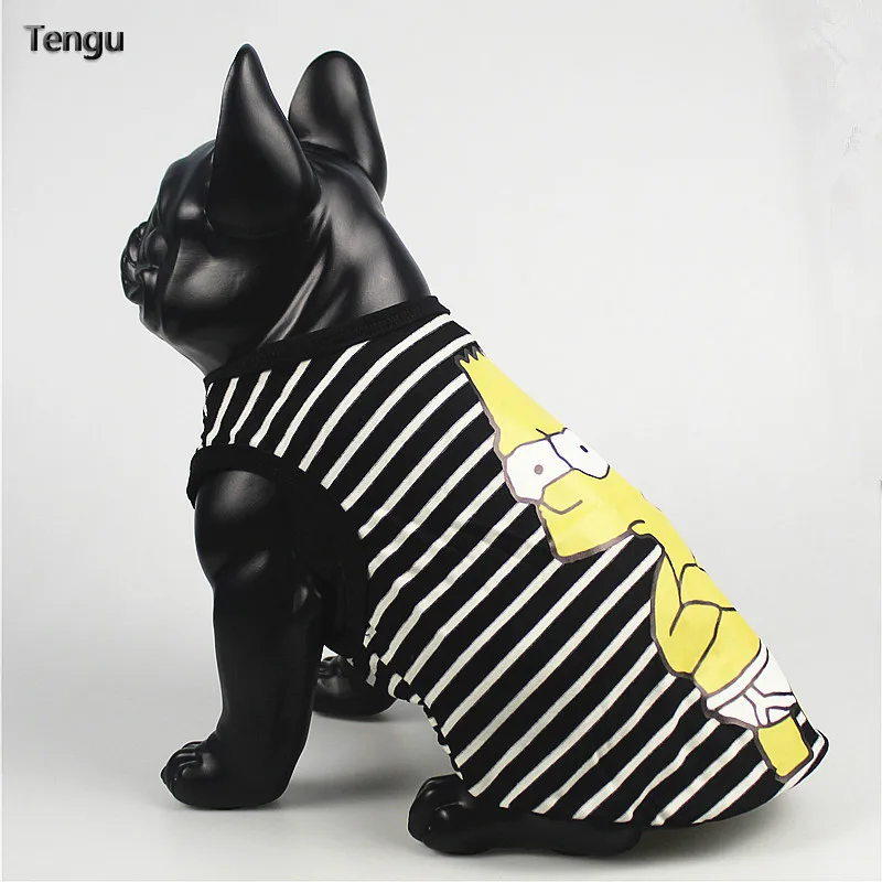 Черно белое хлопковое стрейчевое платье майка с французским бульдогом