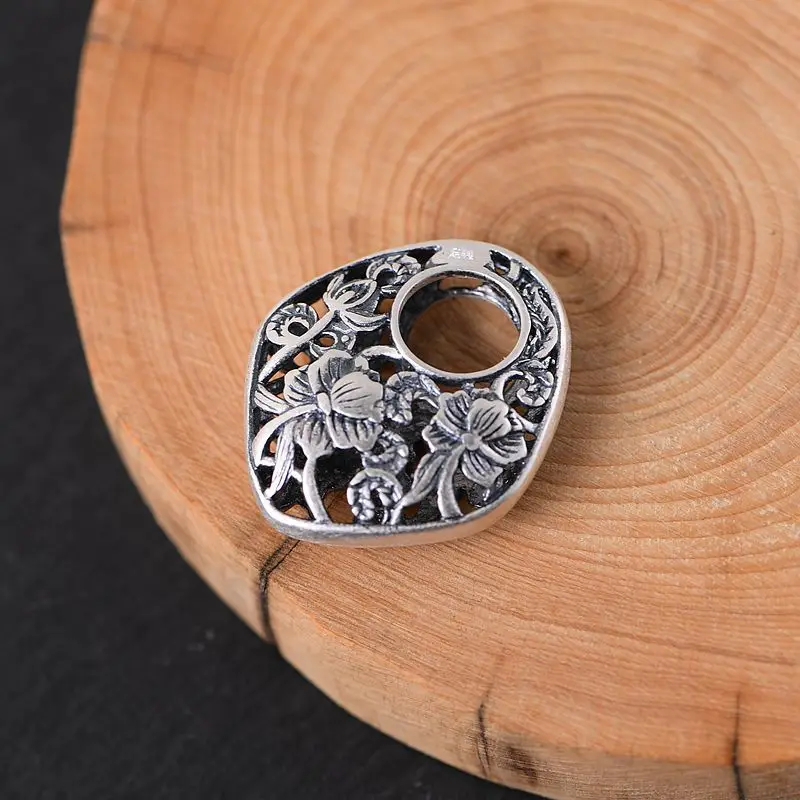 Женский кулон из серебра 990 пробы с полым цветком | Украшения и аксессуары