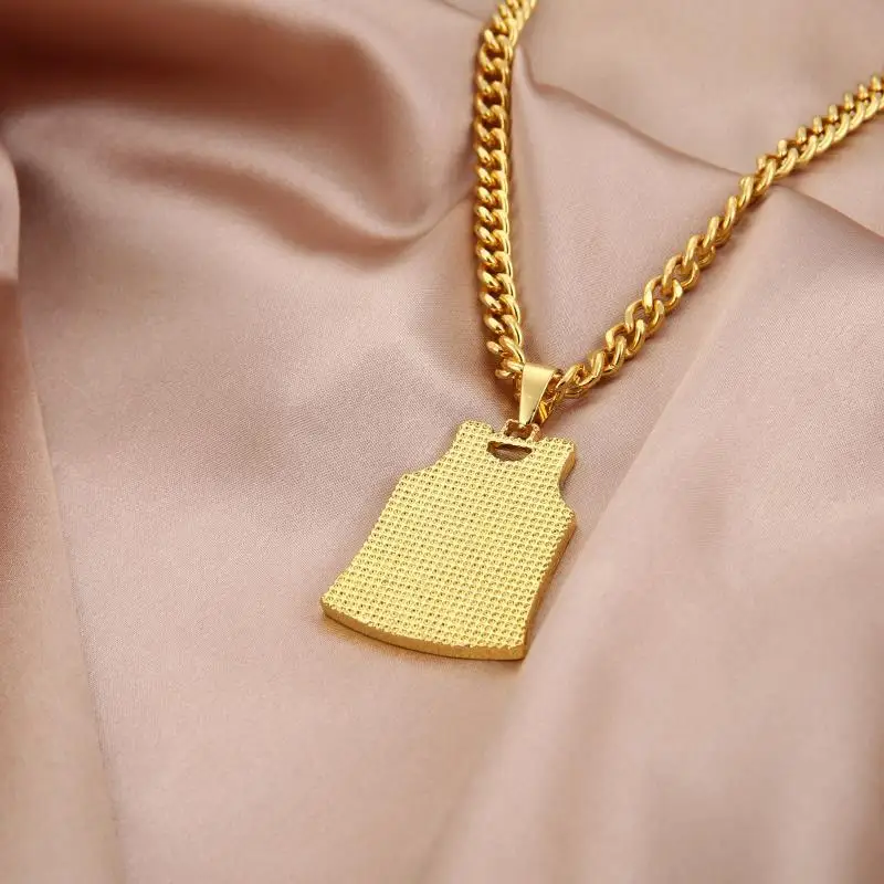 Индивидуальное баскетбольное Джерси мужское ожерелье из нержавеющей стали