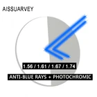 1,56, 1,61, 1,67, 1,74, асферические фотохромные оптические линзы с защитой от сисветильник, Компьютерная Защита, блокировка сисветильник, линзы с переходом