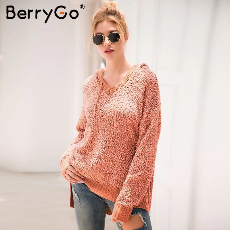BerryGo Pulll femme Женский вязаный свитер с Плюшевым Мехом пуловер 2019 Осень-зима
