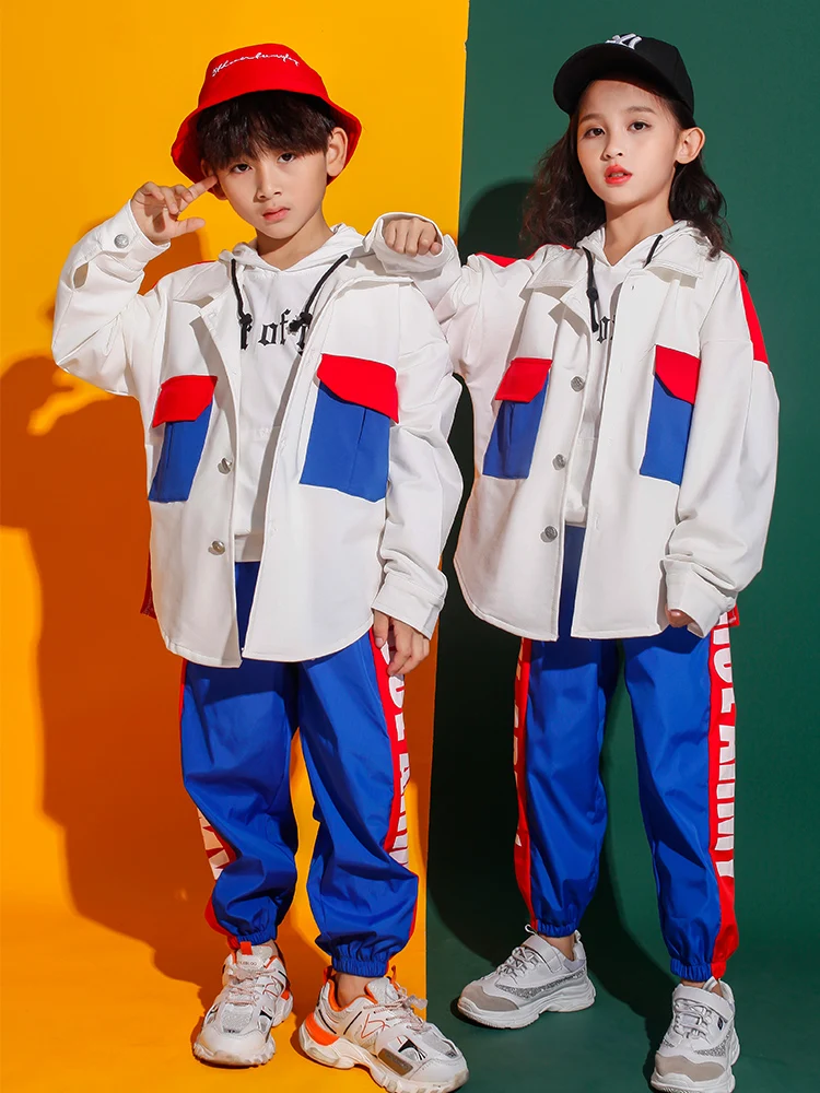 Детская одежда для карнавала в стиле хип хоп джинсовая куртка штаны бега