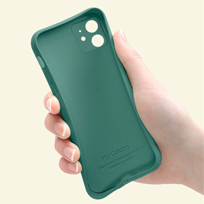 Чехол LOVECOM из жидкого силикона квадратный однотонный мягкий чехол с