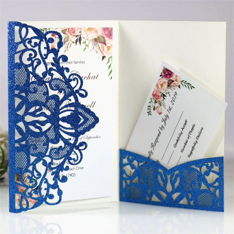 Современная свадебная пригласительная открытка с блестками цветочный Сельский