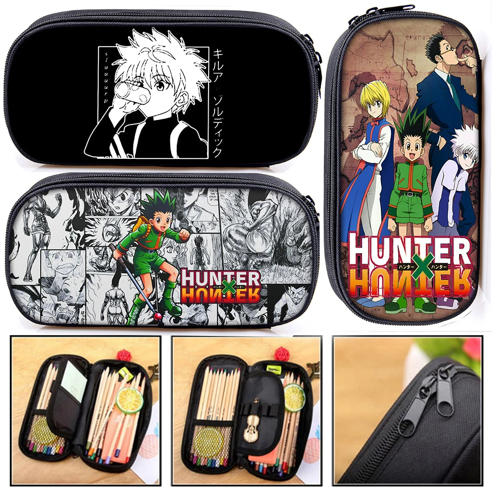 Anime HUNTERxHUNTER Cosmetic Case Pencil Bag Hunter X Hunter Bags HXH Killua Zoldyck Gon Freecss Chrollo Lucilfer Pencil Box
