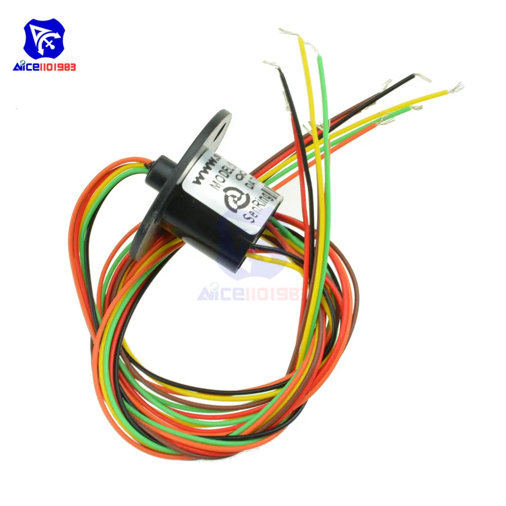 Diymore 300 об/мин 6-Way токосъемное кольцо 2A AC 240V из-за цветопередачи монитора Роботизированная 12,5 мм инженерный пластик 1000 Nsulation сопротивления