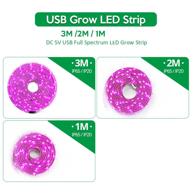 

LED Grow Light Full Spectrum 5V USB Grow Light Strip 2835 LED Phyto Lamps for Plants Greenhouse Hydroponic Growing