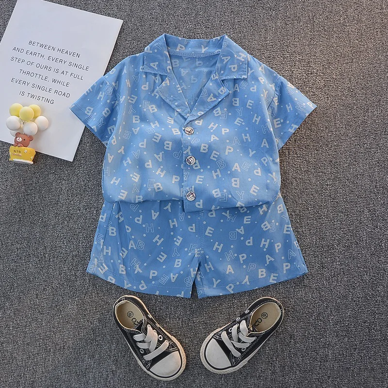 Newborn Clothes 2021 Summer New Baby Boy Clothing Printing Shirt + Pants 2 Piece Children's Sports Suit Boys 0-3 Years