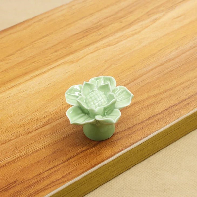 Высококачественные цветные керамические ручки LCH в форме цветка лотоса для