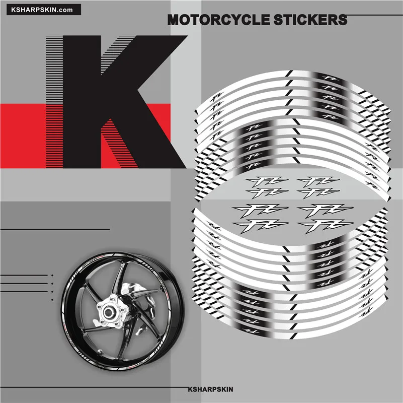 

Motorcycle outer wheel Stickers moto Rim reflective Decoration decals Fit YAMAHA FZ fz1 fz6 fz8 fz16 fz09 fz25