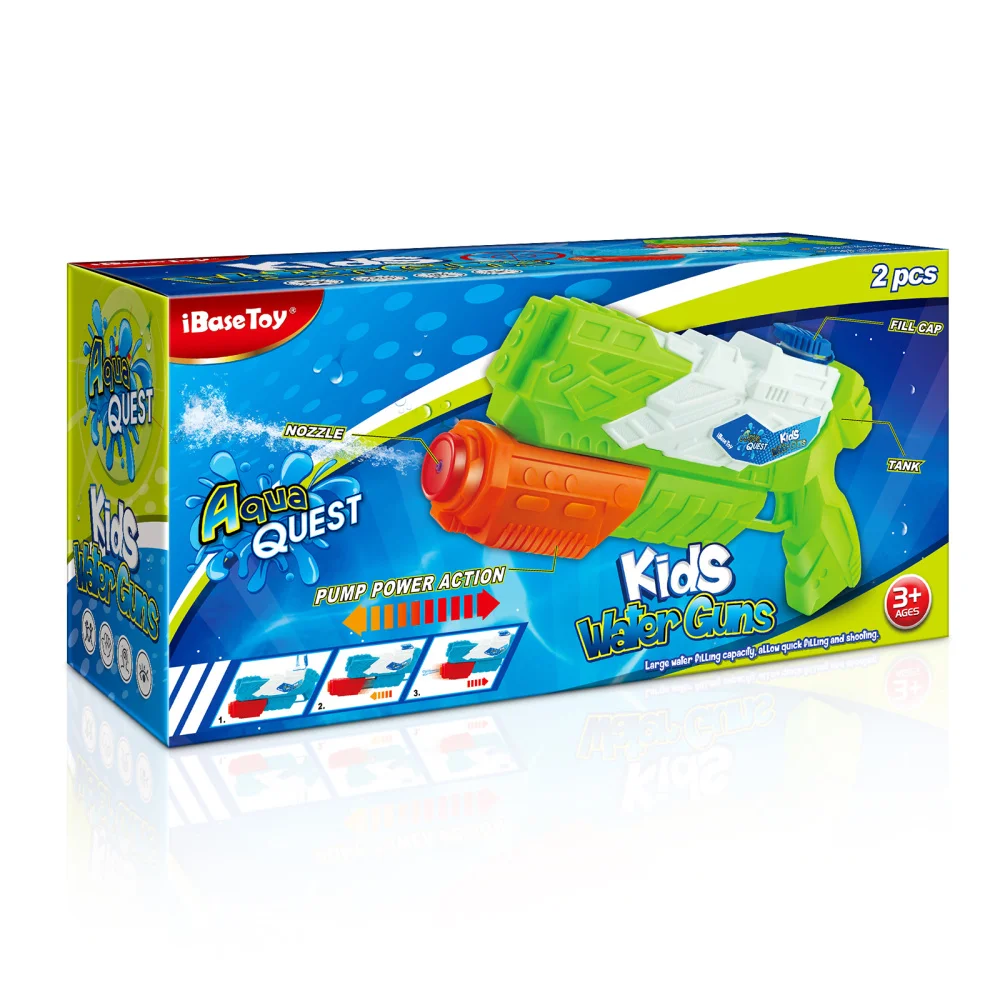 

iBaseToy 2pcs 32cm Kids Water Guns Water Playing Game Shooter Toy Summer Plaything for Outdoor Swimming Pool Beach Garden Lawn