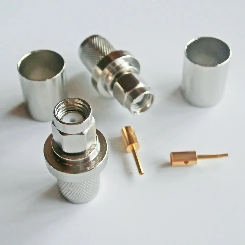 1X шт RP SMA RPSMA Штекерный обжим для LMR400 RG8 RG213 RG214 RG165 7D FB Кабельный штекер никелевый RF