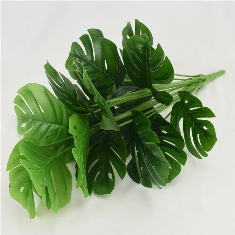 

18 Fork/Branch Artificial Plants Green Turtle Leaves Party Garden Home Decor Mexican Autumn Decoration Artificial Grass Plant