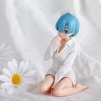 beautiful girl series relife in a different world from zero rem white shirt pajamas doll gifts toy model anime figures ornament