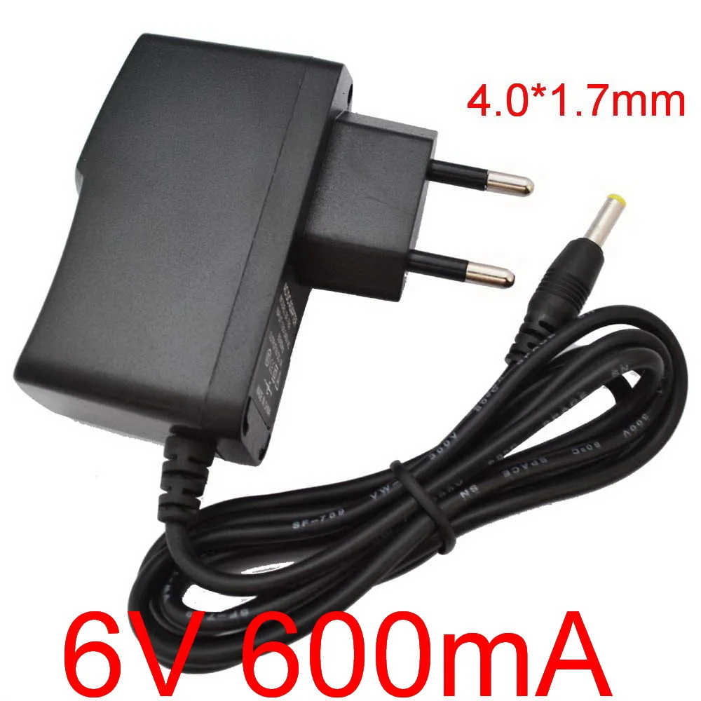 

1PCS 6V600mA High quality AC 100V-240V Converter Switching power adapter DC 6V 600mA 0.6A Supply EU Plug DC 4.0mm x 1.7mm