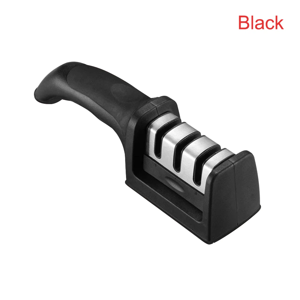 black 1 шт. 3 этап Профессиональный Кухня Ножи точилка алмазное напыление+ Вольфрам Сталь+ Керамика кухонные инструменты, нож точилка - Цвет: black