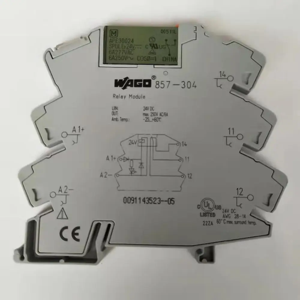 857-152 24VDC APE30024 реле мощности 6A 250VAC 5 контактов с релейным разъемом 857-304 |