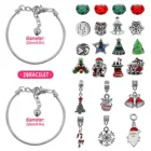 Подарочный набор ювелирных изделий с рождественским календарем, 22 бусины, 2 браслета, подвески для создания браслета шт.