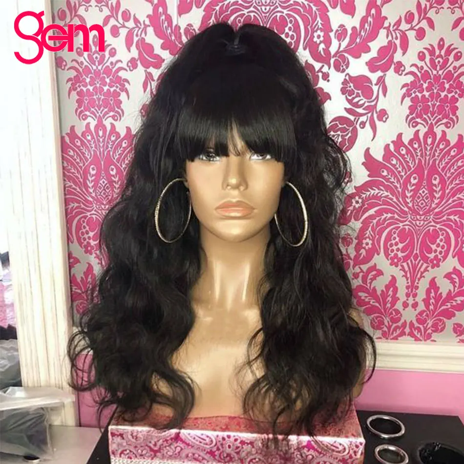 Парики из человеческих волос с челкой парики 28 дюймов драгоценным камнем волосы