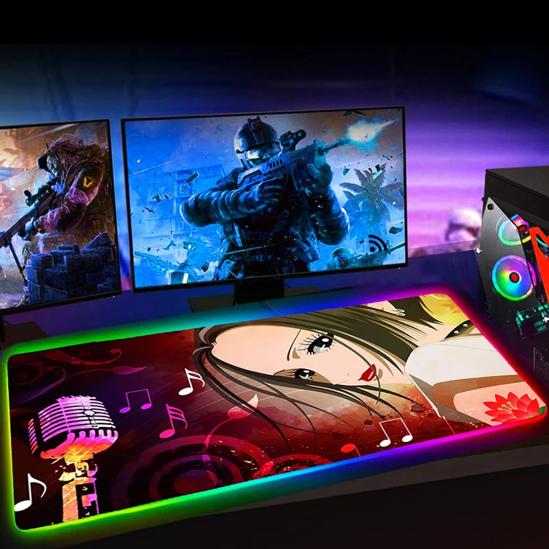 

Rgb 35x60 Alfombrilla Raton Computer Gaming Accessiores Nana Osaki Anime Podkladka Pod Mysz Mause Pad LED Backlit Mat Mausepad