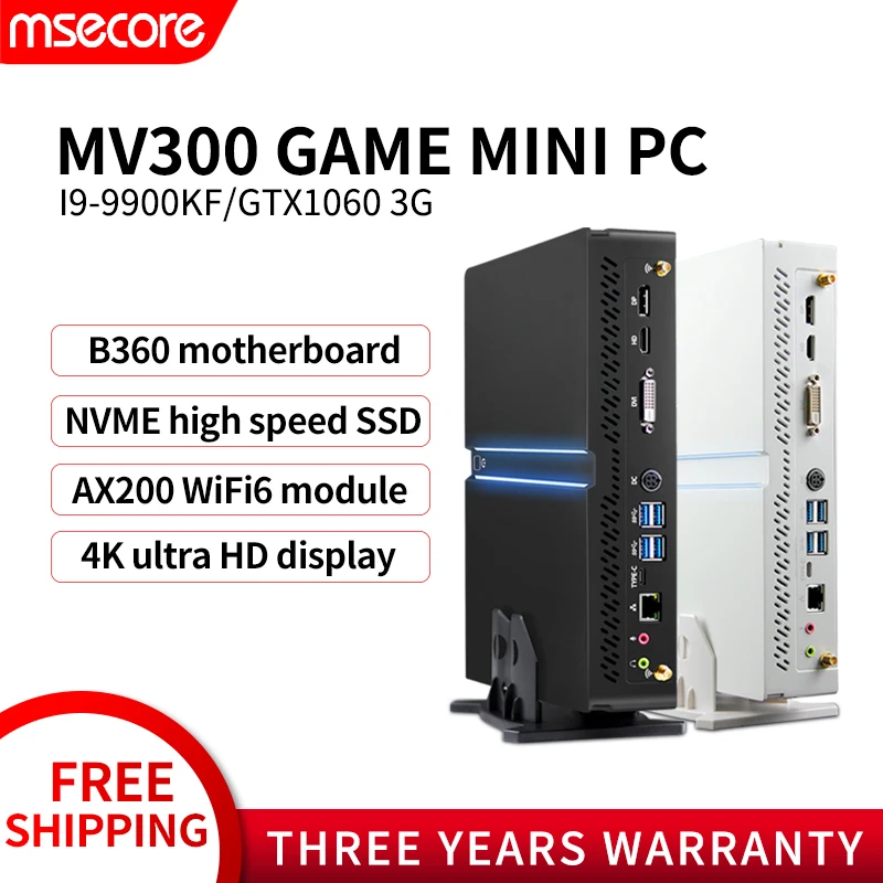 MSECORE MV300 intel core I9 9900KF gaming Mini PC RTX2060 6G Dedicated card DDR4 Windows 10 Desktop Computer linux wifi6 4K
