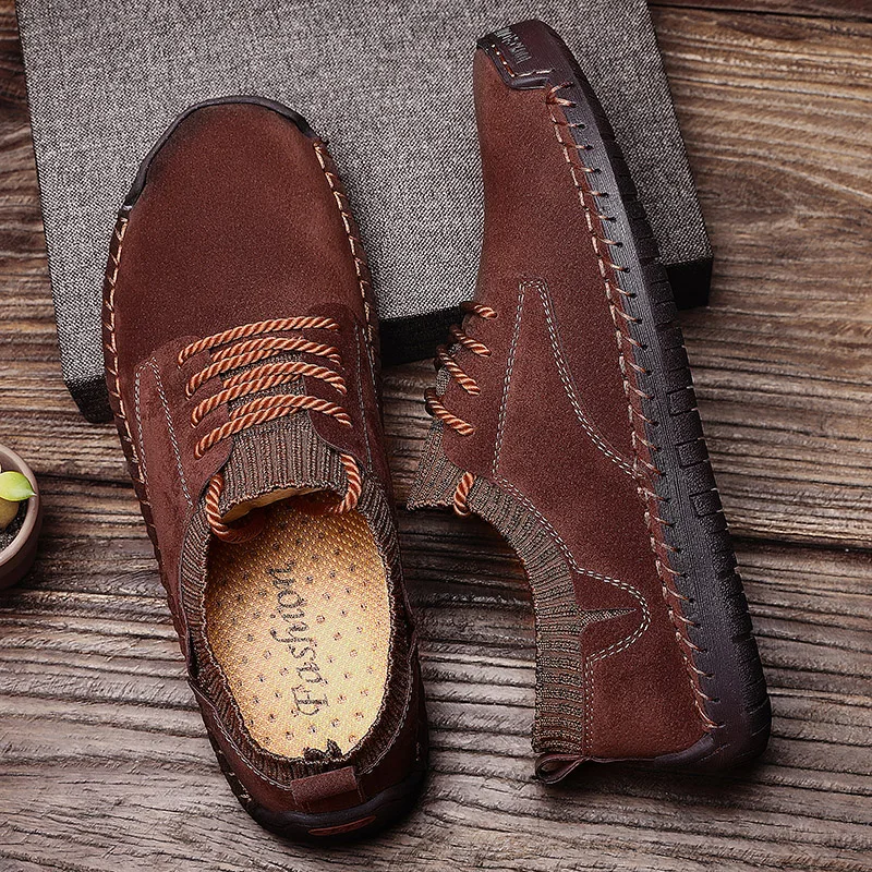 Новинка 2020 мужская повседневная обувь модная Высококачественная кожаная