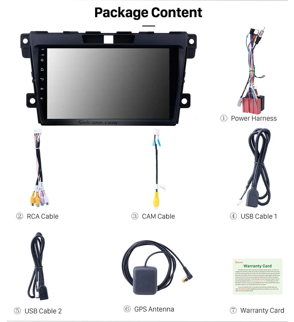 Seicane " Android 9,0 автомобиля gps-навигация, радио, стерео для 2007 2008 2009 2010 2011 2012 2013 MAZDA CX-7 мультимедийный плеер