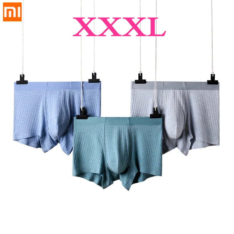 3 шт./лот, Xiaomi Mijia, высокое качество, мужское нижнее белье, Модальные бесшовные хлопковые дышащие трусы, мужские антибактериальные трусы-боксеры - Цвет: 3 Colors XXXL
