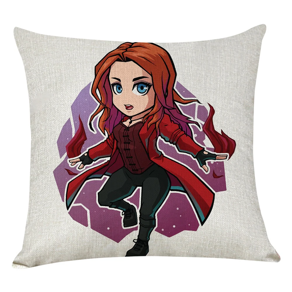 Льняная наволочка в виде героев мультфильма мстители 45 х45 см|Игровые фигурки и