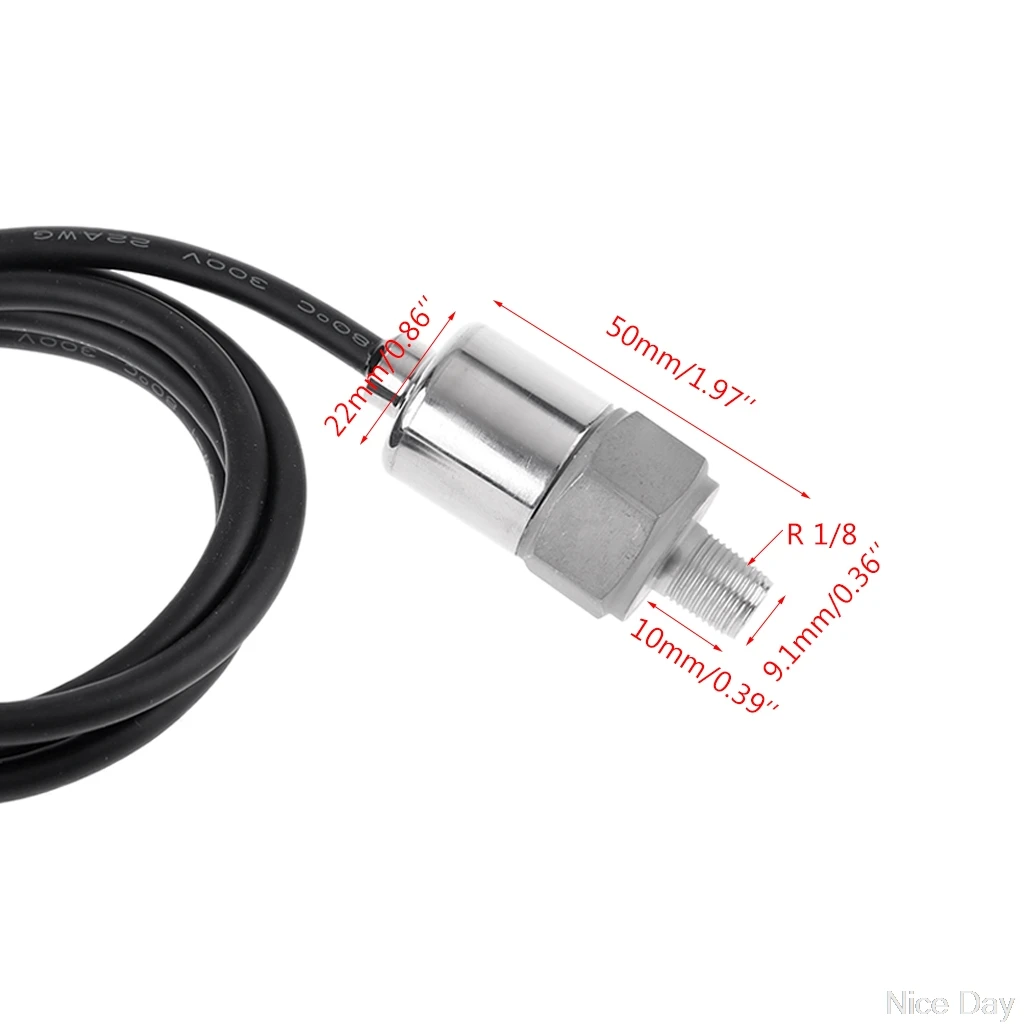 

0-10/20/30bar 1/8" Input 8-32V DC Output 0-5V/4-20mA Pressure Transmitter Transducer Sensor Oil Water My12 20 Dropship