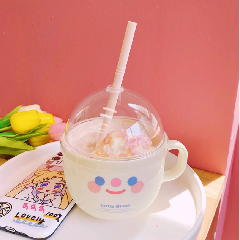 

Cartoon Straw Cup Plastic Coffee Maker Kitchen Accessories Breakfast Milk Mug Bottle for Water Kitchen Tools Tableware Gadget.8z