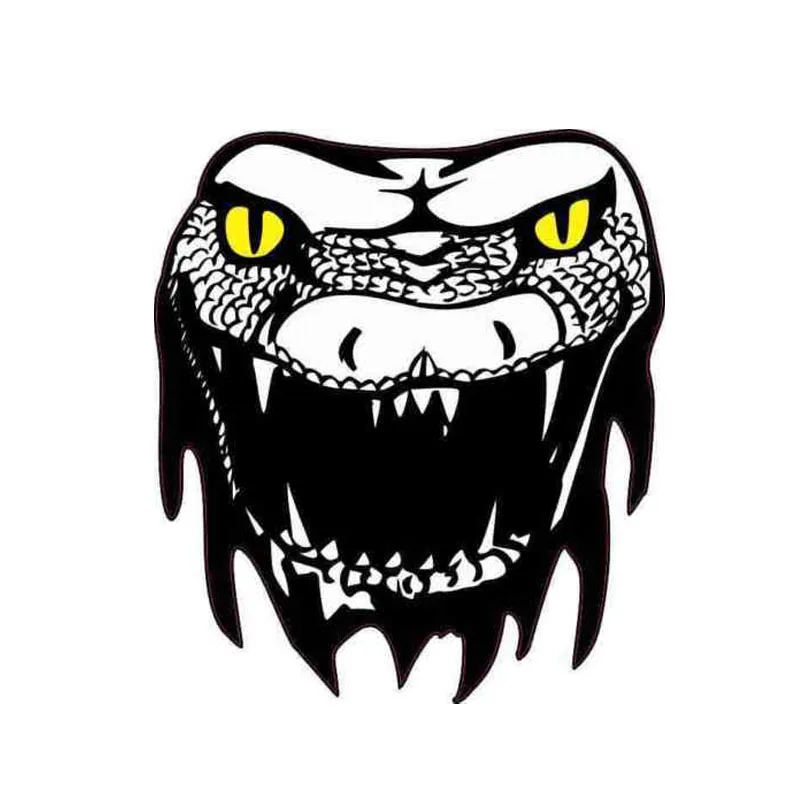 

Funny 11CM*12.4CM Creative Yellow Eyes Snake Head Car Sticker Helmet Accessories