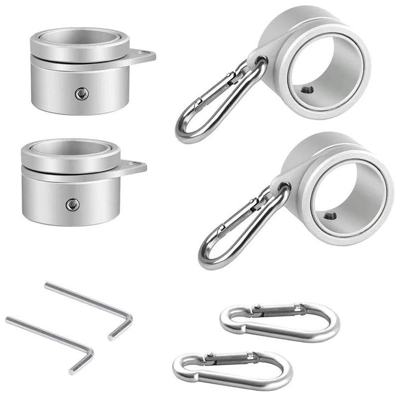 

4 Piece of Aluminum Alloy Flagpole Ring, 360 Degree Rotation Mounting Ring for Flagpole Diameter 0.75-1.02 Inches Silver