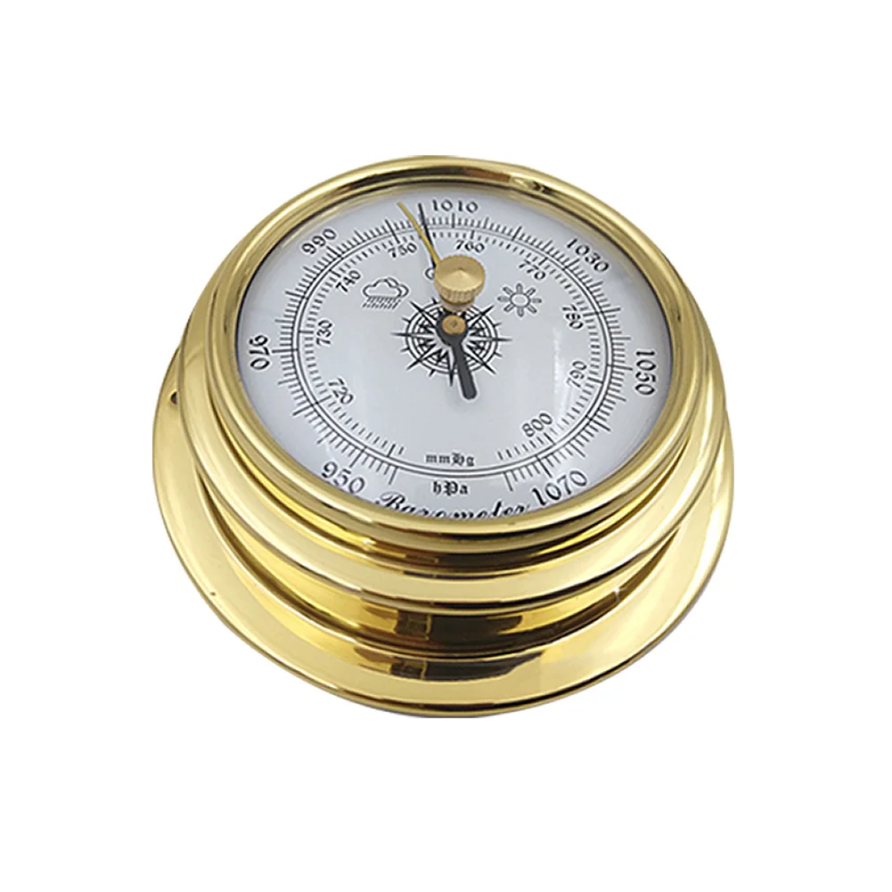 

4pcs Wall Mounted Portable Mini Barometer Clock Marine Weather Station Set Meter Tool Accessories 98mm Thermometer Hygrometer