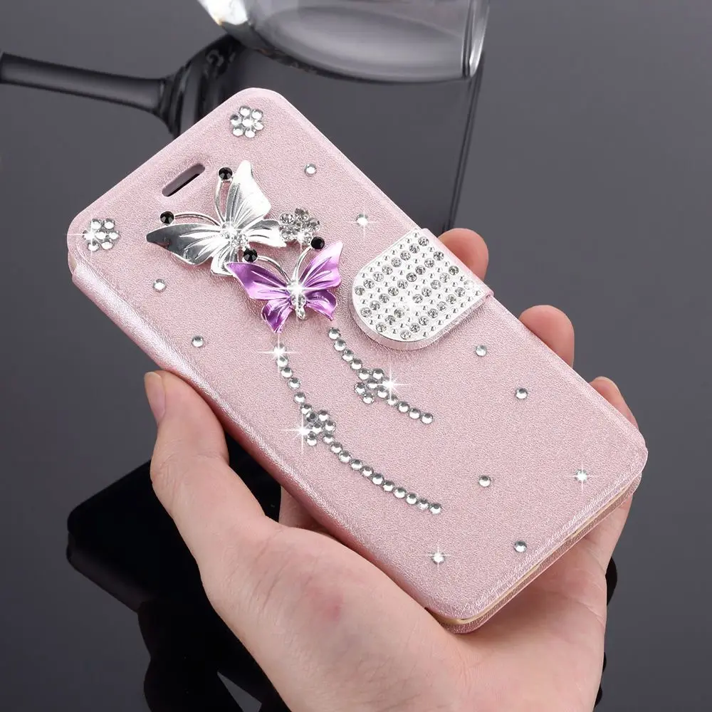 Butterfly L-FADNUT для samsung S9 чехол S10 S8 Plus роскошный элегантный 3D кожаный чехол-кошелек с подставкой и бумажником чехол для Galaxy S7 S6 край S5 нео-Записка 8 - Цвет: Butterfly