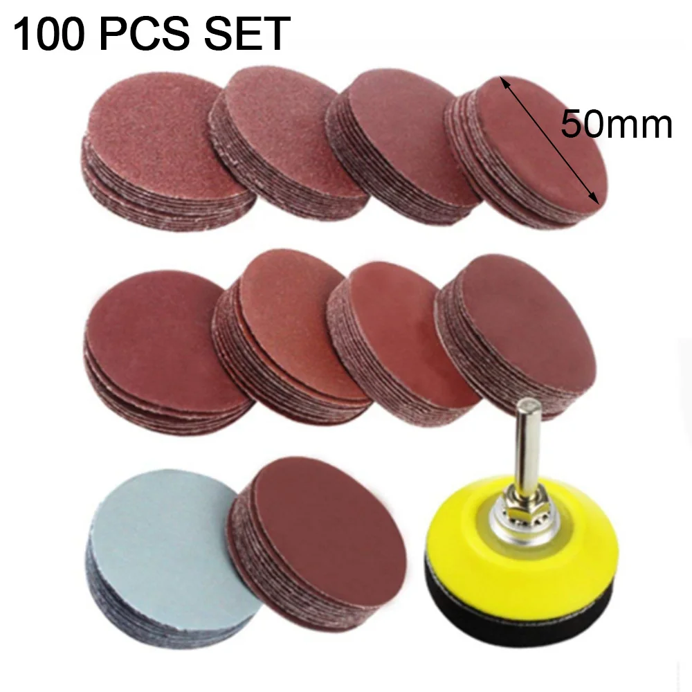 

100pcs 2inch Sandpaper Disc Sand Sheets Grit 80-3000 Grit Hook And Loop Sanding Disc Polish Sandpaper Rotary Tool Accessories
