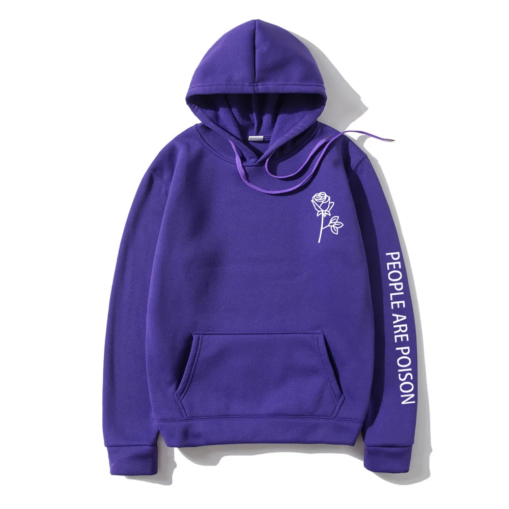 Толстовка с принтом Люди Яд женская черная модная Harajuku Mujer зимний флисовый