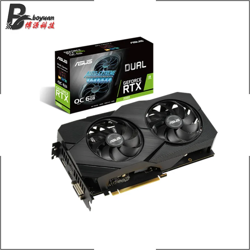ASUS DUAL RTX2060 O6G EVO 2060 GDDR6 6G 192 бит видеокарты GPU графическая карта - Цена: 31591.09