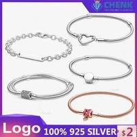collection 2021 autumn series new love bracelet 925 sterling silver suitable for original charm ladies jewelry makings