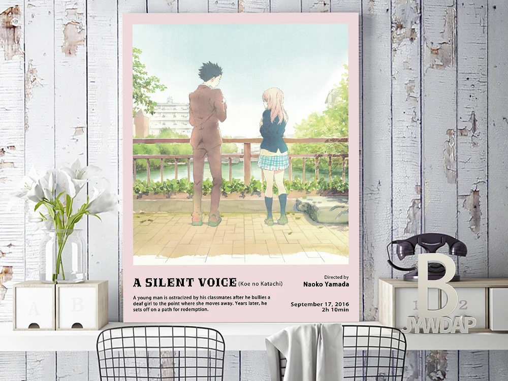 

A Silent Voice Anime Poster, Japanese Manga Character Print Art Canvas Painting, Kids Room Minimalist Wall Stickers Home Decor