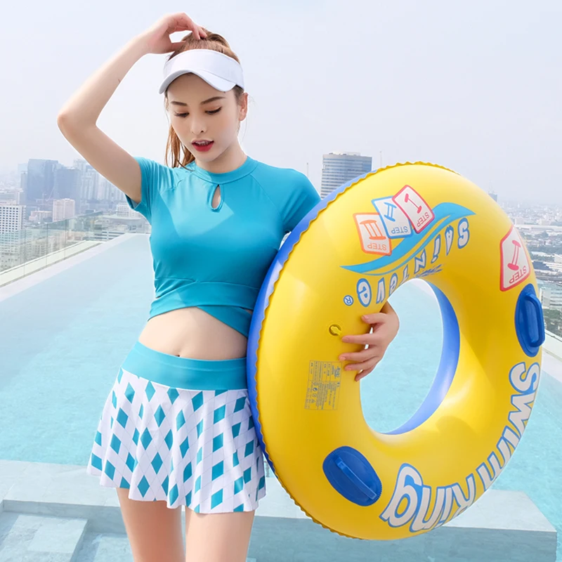 Фитнес 1 шт. Пластик надувной Плавательный Кольцо Буй с ручкой одеяло хвост