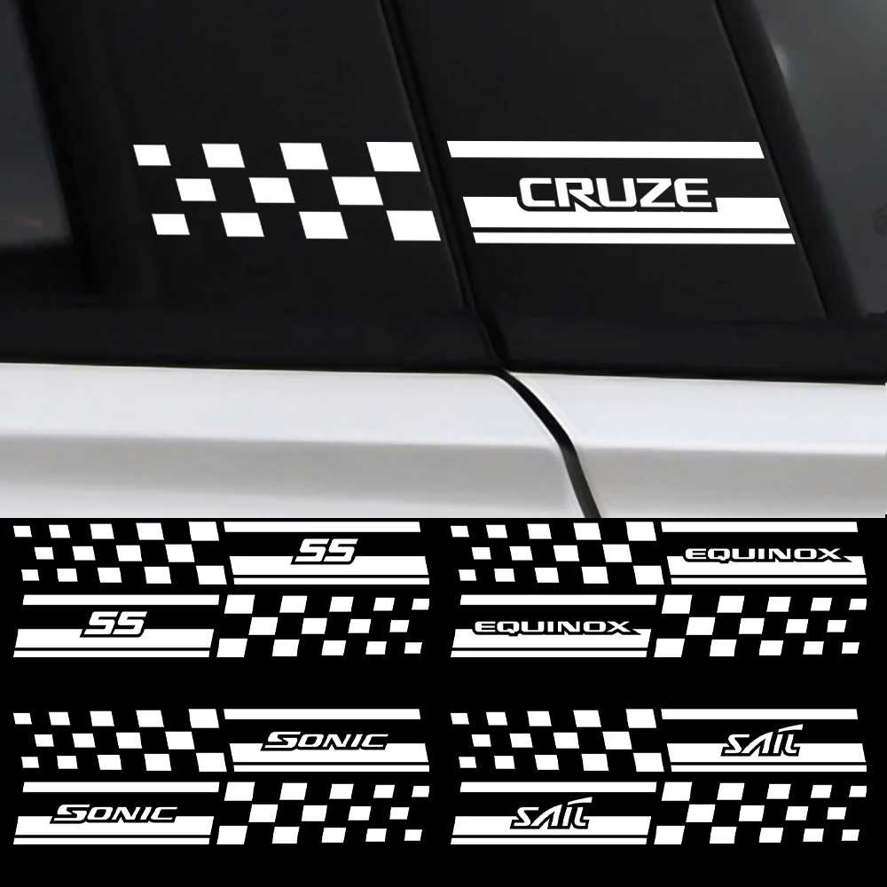 Стайлинг автомобиля 2 шт. наклейка на окно B столб для Chevrolet Cruze Spark Captiva Malibu Trax Aveo