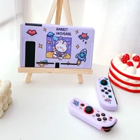 cute cartoon tpu soft protective case shell for nintendo switch game console rabbit purple cover shell for nintendo switch