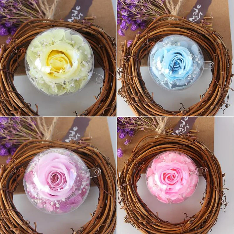 Пластиковая Хрустальная коробка с искусственным сохраненным свежим цветком