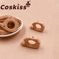 coskiss 10pcs beech wooden bow beads bpa free wooden teethers toys wooden teether wooden teething bead baby teether