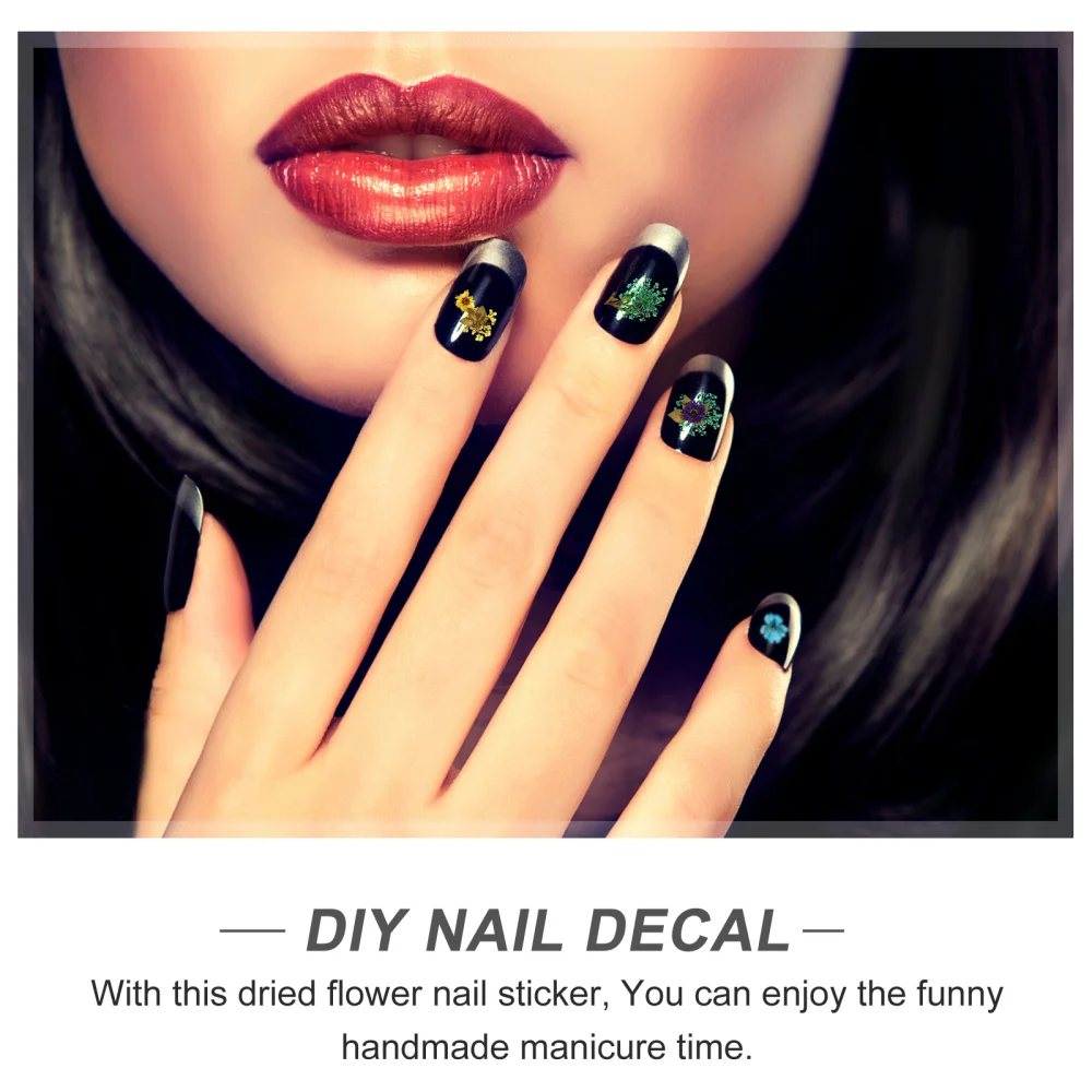 

4 Boxes Natural Dried Flowers Nail Art Decoration Floral Manicure Ornament