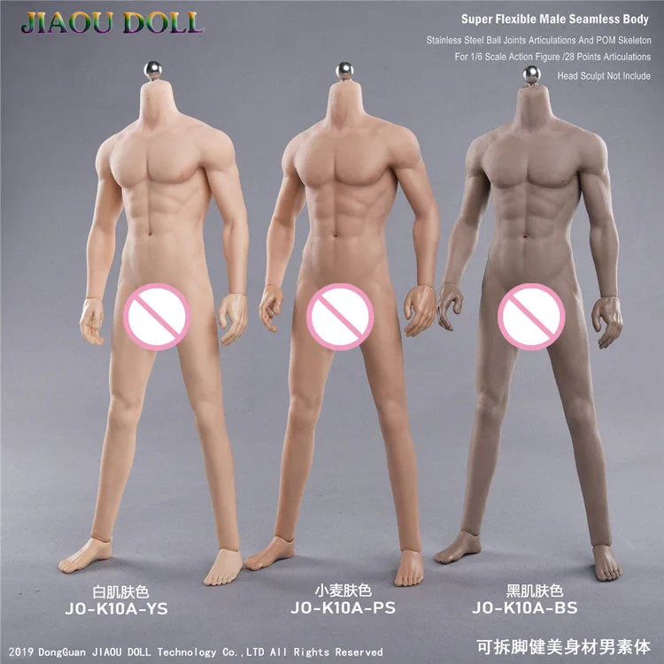 

JO-K10A-PS 1/6 Muscular Male Figure Dolls 12'' Suntan Seamless Body Female Body JIAOU Lan