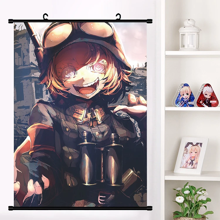 Аниме Youjo Senki Сага о Таню зло Tanya Degurechaff прокрутки плакат Настенные подвесные